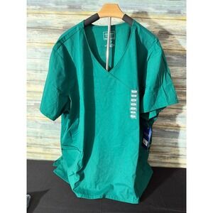 Cherokee Workwear Professionals Scrub Top 4XL Hunter Green NEW WW655 Mock Wrap